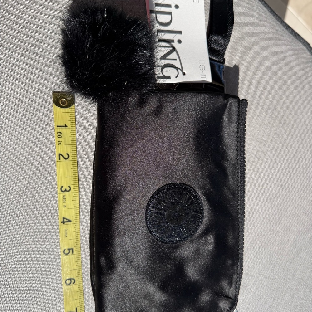 KIPLING KI9487 0KR Charcoal Black Satin NIMITA FC SPC 7.75x5x1.25 NWT small bag